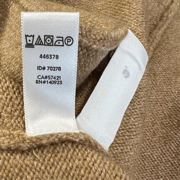 Lou & Grey Camel Tan Long Bell Sleeve Tight Knit Open Cardigan Oversized Size S - Picture 8 of 9